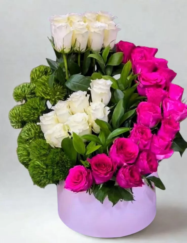 Box bicolor de 36 rosas